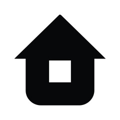Simple black house icon on white background