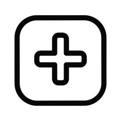 Fototapeta premium Simple plus icon in square shape