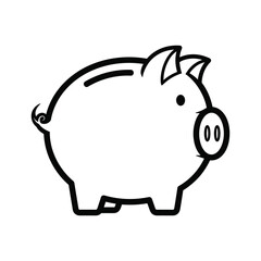 Simple cartoon piggy bank illustration