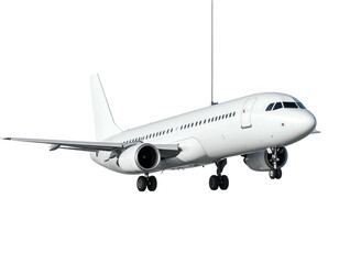 Obraz premium White passenger jet, ready for takeoff