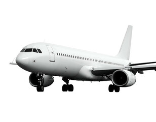 Obraz premium A sleek white jetliner on a dark background