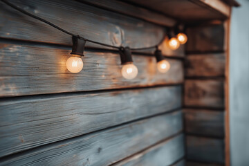 New Year party inside a rustic barn in the countryside, string lights, warm tones, natural wooden textures, photorealistic style. 