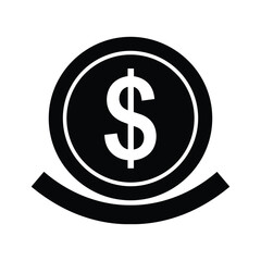 Dollar sign icon on black circle