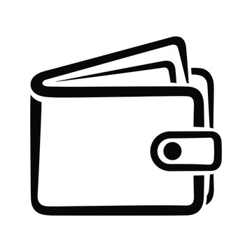 Simple black and white wallet icon