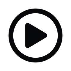 Play button icon on white background