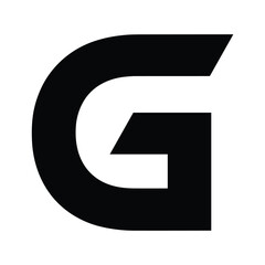 Large black letter g on white background