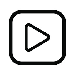 Play button icon on white background