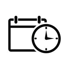 Calendar with clock icon representing time management