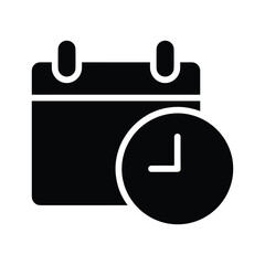 Calendar icon with clock symbolizing time management