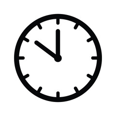 Simple black clock icon on white background