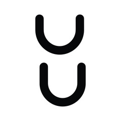 Black horseshoe icon on white background