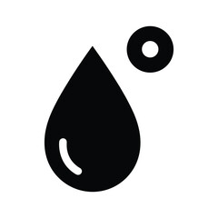 Black oil drop icon on white background