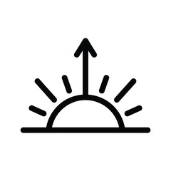 Simple sun rise icon with arrow