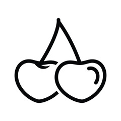 Simple line drawing of two cherries