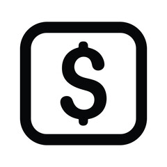 Dollar sign icon in square button