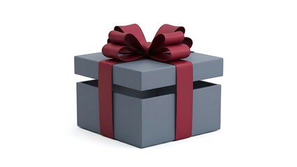 Obraz premium Gift Box with Red Ribbon Bow on Transparent Background