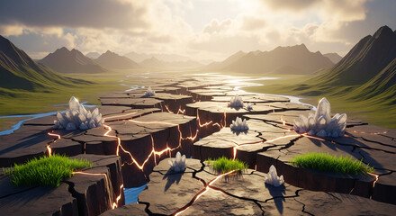 sunset in the mountains