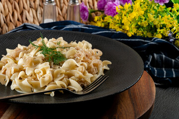 Pasta with sauerkraut.