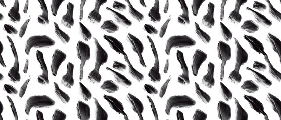 Seamless abstract geometric pattern. Background in black, white. Illustration. Lines, meanders. Design for textile fabrics, wrapping paper, background, wallpaper, cover.