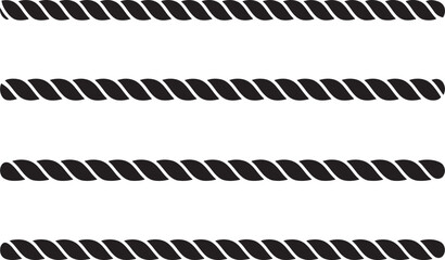 "Vector Illustration of Twisted Rope Lines on White Background"