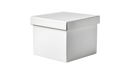 A square cardboard box with a separate lid is shown on a white background, packaging material for storing and shipping items