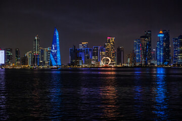 Obraz premium Doha,Qatar,12.12.2025,Nightlife and scenery of Doha, Qatar.