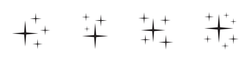 Twinkling stars icons. Sparkles, shining burst.