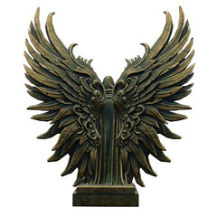 Fototapeta premium Angel statue with wings on isolated background
