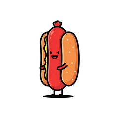 Hotdog Cartoon Character. (2)