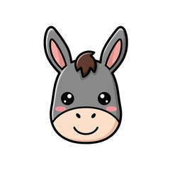 Cute donkey head cartoon.