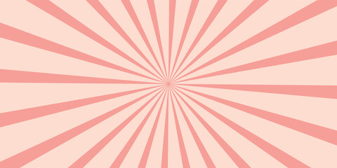 Pink and beige swirl groovy starburst background. Retro twisted rays pattern with vintage psychedelic vibe. Abstract dynamic spiral design for posters, banners, wallpapers. Vector illustration.