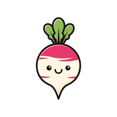 Cute Radish Illustration.