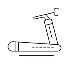 Simple line art icon of a treadmill, representing running and exercise equipment