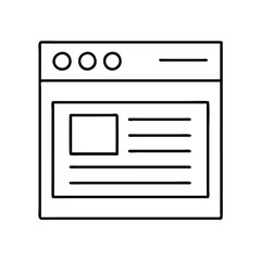 Minimalist web browser interface icon representing website layout and online content