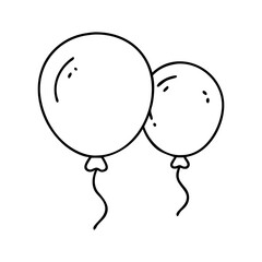 Simple doodle style drawing of two balloons perfect for a celebration or party illustration