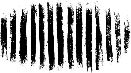 Black and white stencil art of shredded vertical lines for urban design