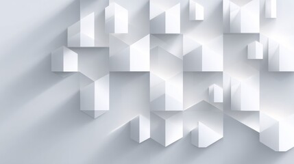 Obraz premium Modern Geometric Shapes Create a Minimal Design With Subtle Shadows in a Clean White Environment for a Business Setting and Branding Purposes