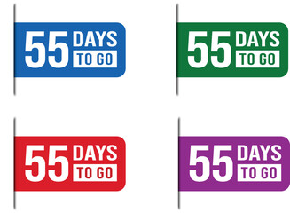 55 Days To Go Countdown Label Vector Set Design