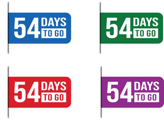 54 Days To Go Countdown Label Vector Set Design