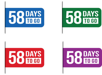 58 Days To Go Countdown Label Vector Set Design