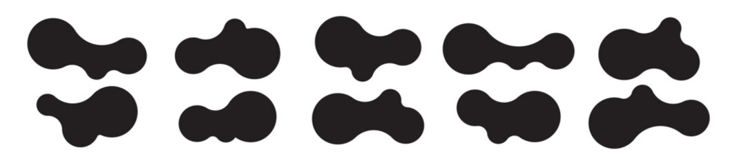 Set of abstract metaball shapes