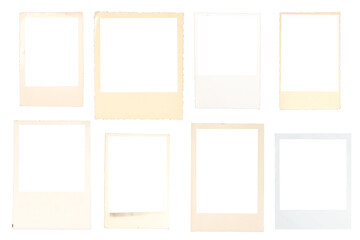 Realistic Polaroid Photo Frame Collection. set of blank photo frames on transparent background