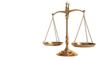 Golden Scales of Justice Isolated on White