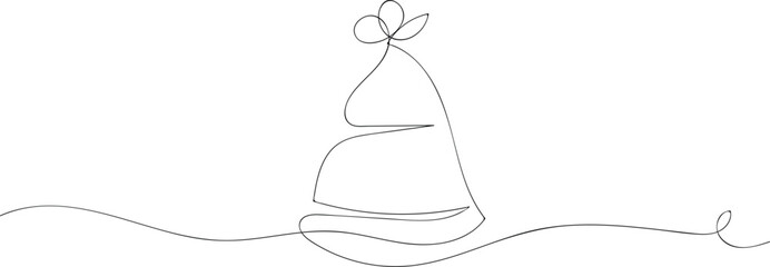 Minimalist festive winter cap continuous one line drawing. Modern Minimal Festive Winter Hat One Line Art &ndash; Continuous Line Vector Design