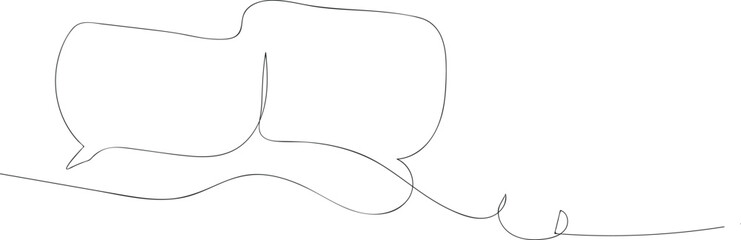  Continuous line message drawing art. Elegant one-line conversation illustration.