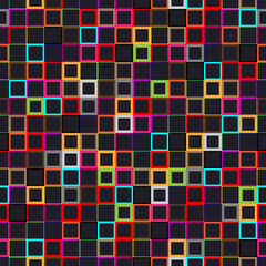 
Seamless vector background. An abstract geometric pattern featuring a colorful ornament of small, multicolored squares. Perfect for adding a vibrant, expressive style to your designs.