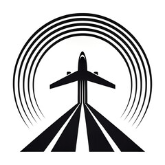 icon plane taking off, Retro Flight Logo Design