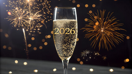 New Year 2026 Festive Design greeting card
