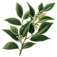 watercolor of Abelia Branch illustration graphic, isolated on a white background.