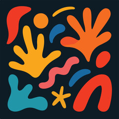 Fototapeta premium Colorful Abstract Shapes on Dark Background